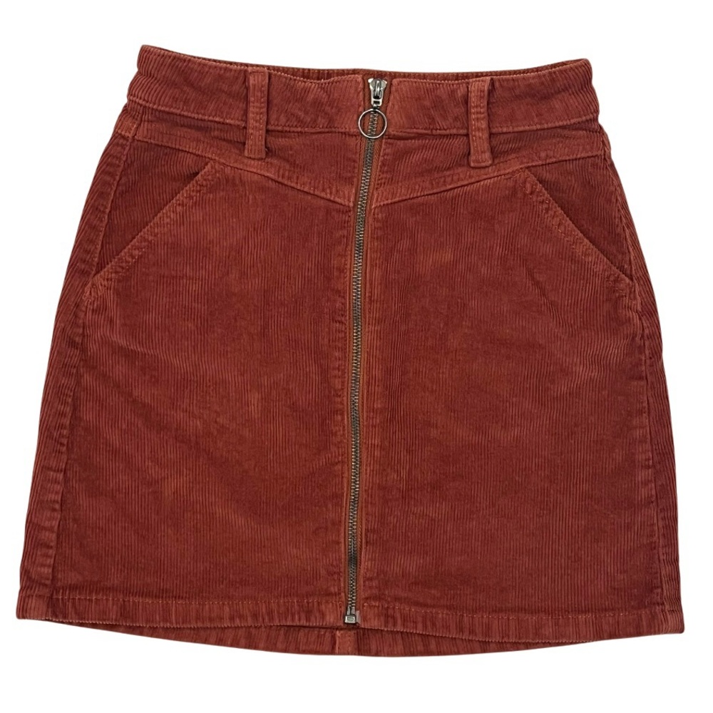 So Juniors Size 0 Corduroy High Rise Mini Skirt Zipper Front Pockets